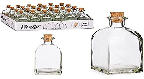 DKD Home Decor Botella de Cristal Vivalto Corcho Vidrio (125 ml)