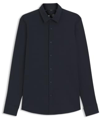 BOSS Mens P-HANK-s-kent-C1-222 Performance-Stretch Slim-fit Shirt in Cotton-Blend Jersey