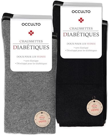 Occulto chaussette diabetique homme lot de 10 (modèle: Goetz) 4 Paires Noir | 3 Paires d'Anthracite | 3 Paires Gris Clair 43-46