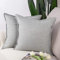 Madizz 2er Set Polyester- Leinen Kissenbezügen Weiche dekorative Kissenbezüge für Sofa Schlafzimmer Kissenhülle Hellgrau 60x60 cm Quadrat