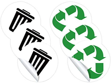 iplusmile 3 Pack Recycling Labels for Bins Adhesive Sticker Signs for Trash Cans