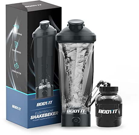 BODYIT® - Tasse à Shake électrique 700ml - Shaker Protéine Anti-Fuite - Rechargeable USB avec Batterie - Noir