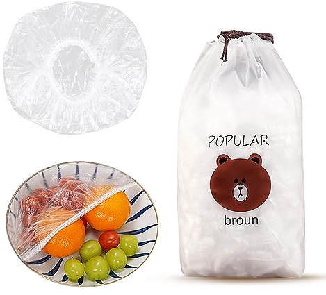 100 bolsas de conservación de alimentos con 1 bolsa de almacenamiento, bolsa de protección de alimentos, diseño de boca elástica, bolsas de conservación transparentes para alimentos, restos