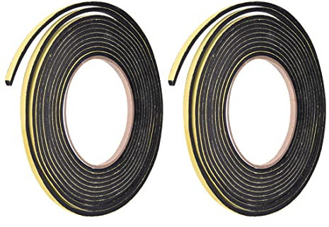 PATIKIL 0,2x0,12x13ft Schiuma Sigilla Nastro, 2pz Adesivo Intemperie Striscia Isolamento Guarnizione per Porta Finestra Sigillatura