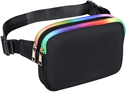 Geestock Bauchtasche Damen Gürteltasche Herren, Sport Mode Hüfttaschen Verstellbare Träger Brustbeutel, zum Wandern Laufen Einkaufen Radfahren 05 Schwarz