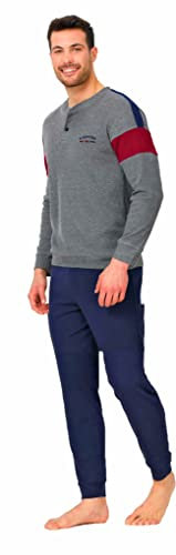 Il Granchio Pigiama Uomo Invernale - Pigiama Uomo Caldo Cotone - Pigiama Uomo Invernale (2038 Ferro, XL)