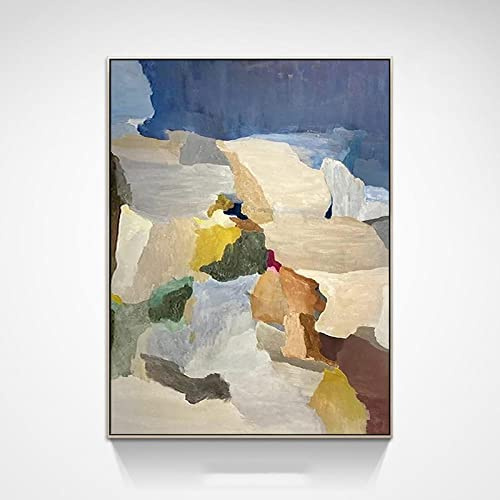 Gemälde, Kreative Farbblock-Textur, Farblich Passend, Minimalistisch, Abstrakt, Modern, Rahmenlos, Original, Handgemalte Ölgemälde Auf Leinwand Für Familienwand, Wohnzimmer, Esszimmer, Heimkuns