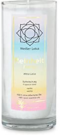 Chakra Duftkerze Palmwachs Weißer Lotus Höhe ca. 14 cm weiss