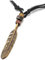 COOLSTEELANDBEYOND Retro-Stil Bronzefarbe Feder Anhänger Herren Damen Halskette mit Verstellbaren Schwarz Lederband