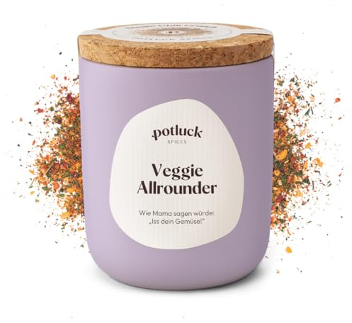 Potluck | Veggie Allrounder | Gewürzmischung im Keramiktopf | 65 g | Vegan, glutenfrei und mit natürlichen Inhaltsstoffen