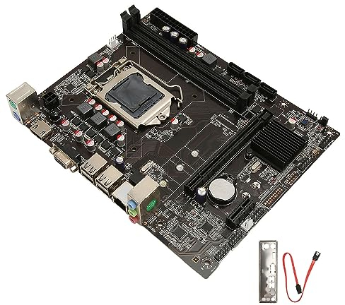 ciciglow Scheda Madre H61A, Scheda Madre per PC da Gioco DDR3x2 da 16 GB, Supporto VGA HDMI SATA2.0 LGA 1155 Pin ATX per Processore I7 I5 I3