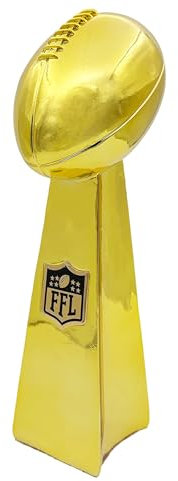 Bambluby Fantasy-Fußball-Trophäe, 35,6 cm, groß, ultimative Fantasy-Football-Trophäe, realistische Fantasy-Liga-Gewinner-Trophäe, helles Gold, elegantes und langlebiges Design