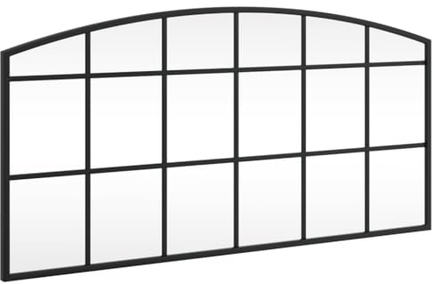 vidaXL Espejo de Pared Arco de Hierro Negro 80x40 cm