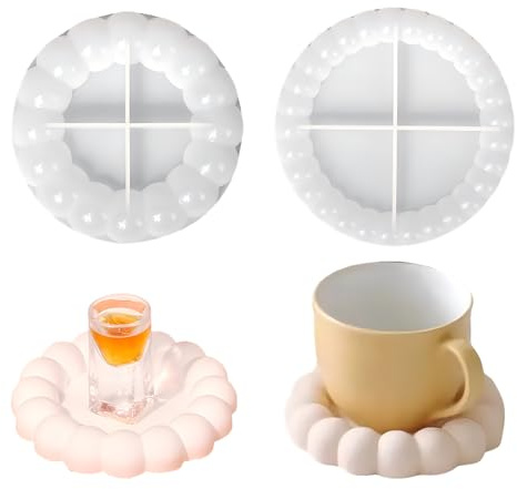 xlwen 2 Stile Epoxidharz Formen, Bubble Tray Form Untersetzer, Silikonform Untersetzer Perfekt für die Herstellung dekorativer Kunsthandwerke aus Kunstharz.