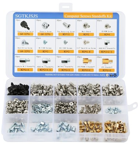 PCIe NVMe M.2 Mounting Screws Computer Screws Motherboard Standoffs Assortment Kit for Universal Motherboard, HDD, SSD, Hard Drive,Fan, Power Supply, Graphics, PC Case for DIY