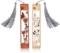 Amaxiu Holz Lesezeichen für Buchliebhaber, 2 Stück Handgefertigte Natürliche Hohlschnitzerei Bastel Bookmark Paar Vintage für Männer Frauen Leser Lehrer (B)