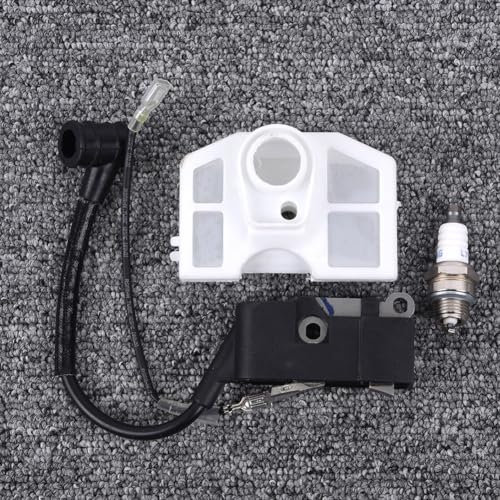 LVYXON Kit de filtro de aire de bobina de encendido para motosierra china 4500 5200 5800 45cc 52cc 58cc, 1 bobina de encendido, 1 filtro de aire, 1 bujía