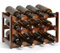 IWTTWY Wine Rack, 3 Tier Free Standing 12 Bottles Wines Storage, Natural Wooden Wine Bottle Holder Water Bottle Storage for Cupboard Home Kitchen Pantry Wine Cellar(L43x W23.5x H25cm)