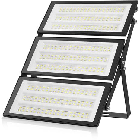 Sararoom 300W Projecteur LED Extérieur, 30000W Super Brillant Spot LED Exterieur 6500K Blanc Froid, IP66 Imperméable Eclairage de Sécurité pour Patio, Jardin, Garage