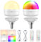 LGMCF Lampadina ricaricabile con telecomando, E14, dimmerabile, colore RGB, a batteria, 6W, rimovibile, per lampade non cablate, applique da parete, casa, 2 unità