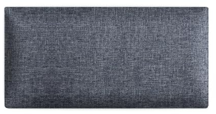 Wandpaneele 3D 30 x 60 cm gepolstert – für sehr einfache Selbstmontage, aus Velourstoff, mit weicher Füllung, Farbe Stahl – Kopfteil als Dekoration für Schlafzimmer, Büro, Kinderzimmer, Diele