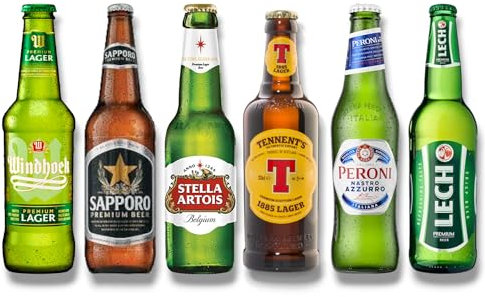 Premium Bier Weltpaket - Beer Tasting-Geschenkset- Lager/Pils Mixpaket- Inkl. Haus der Biere Berlin Bierdeckel (12 Flaschen)