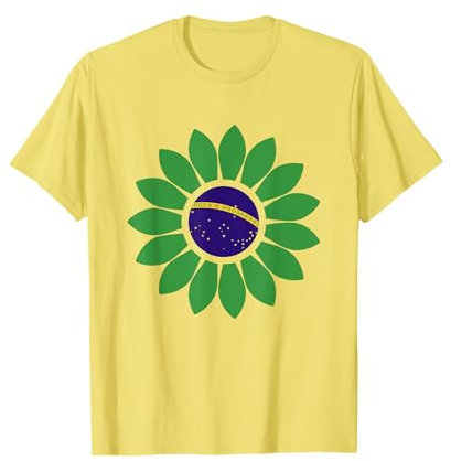 Drapeau du Brésil Tournesol Idée-cadeau Franco-Brésilien T-Shirt