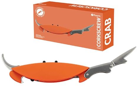 Fisura - Cavatappi originale granchio. Cavatappi in acciaio inossidabile con taglia capsule. Apribottiglie per vino divertente. Apribottiglie per birra, idea regalo.
