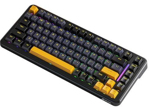 ATTACK SHARK M86 Gasket Mechanical Keyboard, 75% Tri-Mode(BT/2.4G/USB-C) Wireless RGB Gaming Keyboard, Hot Swappable Custom Keyboard, Pre-lubed Linear Switches, PBT Keycaps, 4000mAh(Cool Black)