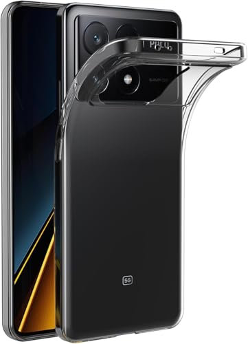 Captor Cover Trasparente per Xiaomi Poco X6 Pro 5G, Custodia TPU in Silicone Flessibile Morbida e Sottile, Protezione con Bordo Rialzato per Schermo e Fotocamera