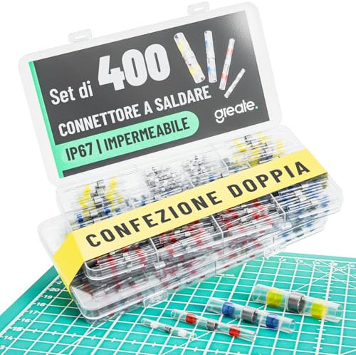 greate 400er Set Lötverbinder mit Schrumpfschlauch - Zugfeste & wasserdichte Lötverbinder Schrumpfverbinder - Kabelverbinder mit Lötzinn - Kabel Lötverbinder Set - Löthülsen - Löt Verbinder