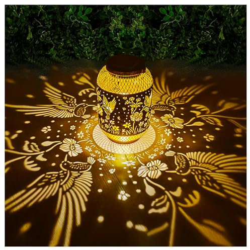 Kolibri Solarlampen für Außen, Solarlampen für Deko Garten, IP65 Wasserdicht, Hängend/Stehend für Balkon deko, Garten, Terrasse und Camping als Geschenkefür Mama/Oma