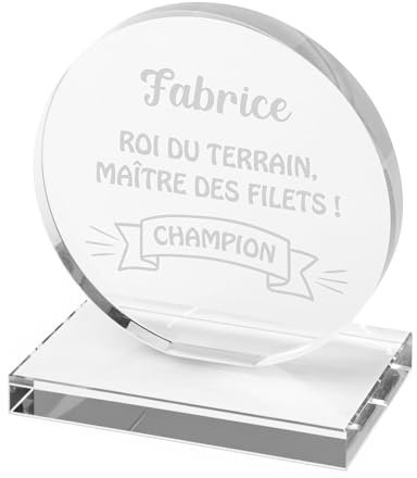 KDO MAGIC – Personalisierte Trophäe – Geschenkbox inklusive – Personalisierte Glastrophäe – Text, Prämie oder Datum eingraviert – Geburtstag, Belohnung, Sport (Garay, Text)