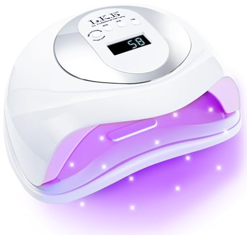 UV Nail Lamp,Gel Nail Lamp Nail Dryer 180W Professional UV LED Nail Lamp UV Lamps for Gel Nails with Automatic Sensor/4 Timer Setting,UV LED Nail Lamp Curing Lamp for Home Salon-Beige
