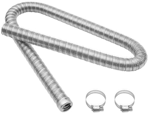 WYYFXY® Tubo di scarico per auto, 24 mm × 100 cm, tubo di scarico in acciaio inox, doppio strato, serbatoio di scarico con fascette in acciaio inox, per generatori di corrente, riscaldamento diesel