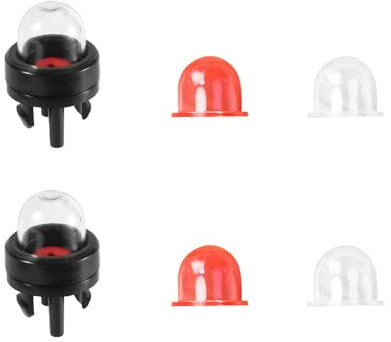 lasuroa 6pcs Pompes d'Amorçage Carburateur Clipser 188-512-1 et Poire d'Amorçage, Petits Moteurs Poulan Echo Ryobi Homelite Bolens pour Husqvarna Craftsman Walbro Tronçonneuses(Transparentes+Rouges)