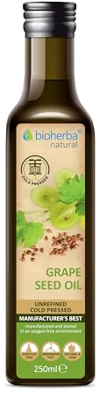 Grape Seed Oil 250 ml – Natural Cold-Pressed Oil for Cooking by BIOHERBA (250)