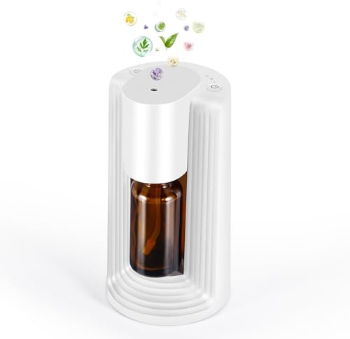 LAMA Waterless Essential Oil Diffuser, Portable Mini Scent Air Machine, USB Charged Aromatherapy Atomizing Diffuser with 1/2/3H Auto-Off Mode, 3 Mist Levels, Leak-proof Design, White