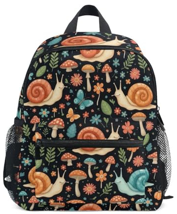 RPLIFE Rucksack mit niedlichem Schneckenmotiv, für Kleinkinder, Mädchen, mit Namensschild, Reisetasche, 3–8 Jahre