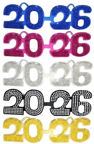 Neujahrsbrille 2026 Fun Glitzer-Accessoires für die Augen