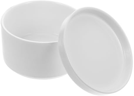 GANAZONO Porzellandose mit Deckel Weiß, Keramik Dampfgarbehälter für Küche | Gewürzschale, Versiegelte Schüssel, Hält Speisen Frisch und Warm