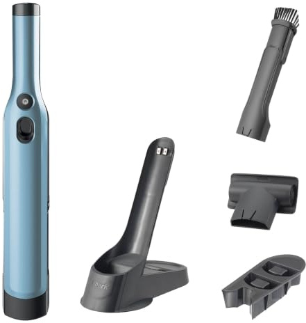 Shark WandVac Akku Handstaubsauger mit Ladestation, Tierhaar-Aufsatz, Staub-Fugendüse, Blau WV201EUBL