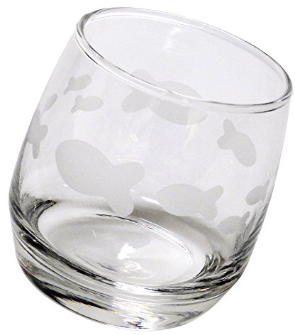Uljö Wackelglas Fisch-Design, Trinkglas mit Fischdesign, ca. 0,2 Liter