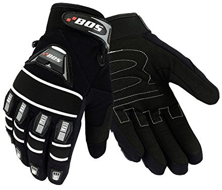 BOSmoto Handschuhe Schwarz Moto Cross Enduro Downhill Mountain Bike Schwarz (S)