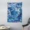 ABAKUHAUS urban Graffiti Wandteppich, Xenomorph Alien aus Weiches Mikrofaser Stoff Waschbar ohne Verblassen Digitaldruck, 110 x 150 cm, Marineblau Hellblau
