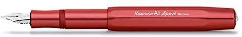 Kaweco AL SPORT Füllhalter Deep Red I Premium Aluminium Füllfederhalter für Tintenpatronen mit hochwertiger Stahlfeder I Füllfederhalter 13 cm I Füller in Rot I Federbreite: B (Breit)