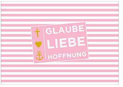 Christliche Geschenkideen Grußkarte zur Konfirmation rosa/weiß gestreift