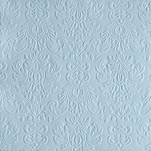 Ambiente 15 Servietten Elegance geprägt 33x33cm hochwertig Blüte Ornament edel elegant, Farbe:Pale Blue