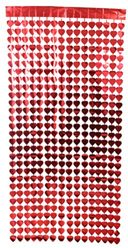 Amosfun Party Herz Pailletten Folie Fransen Türvorhang Foto Hintergrund Deko Shinny Fenster Tür Vorhänge für Hochzeit Brautgeburtstag Weihnachten Dekoration