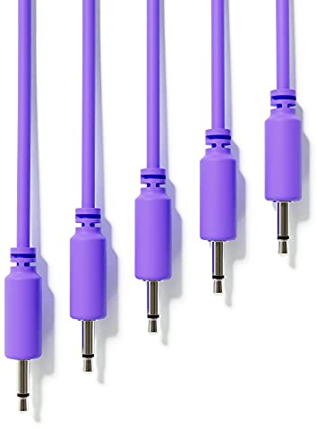 ExcelValley - 5-Pack - Mono Modular Patchkabel - TS 3,5mm 1/8 Eurorack Synthesizer [Purpur | 60 cm - 23,62]